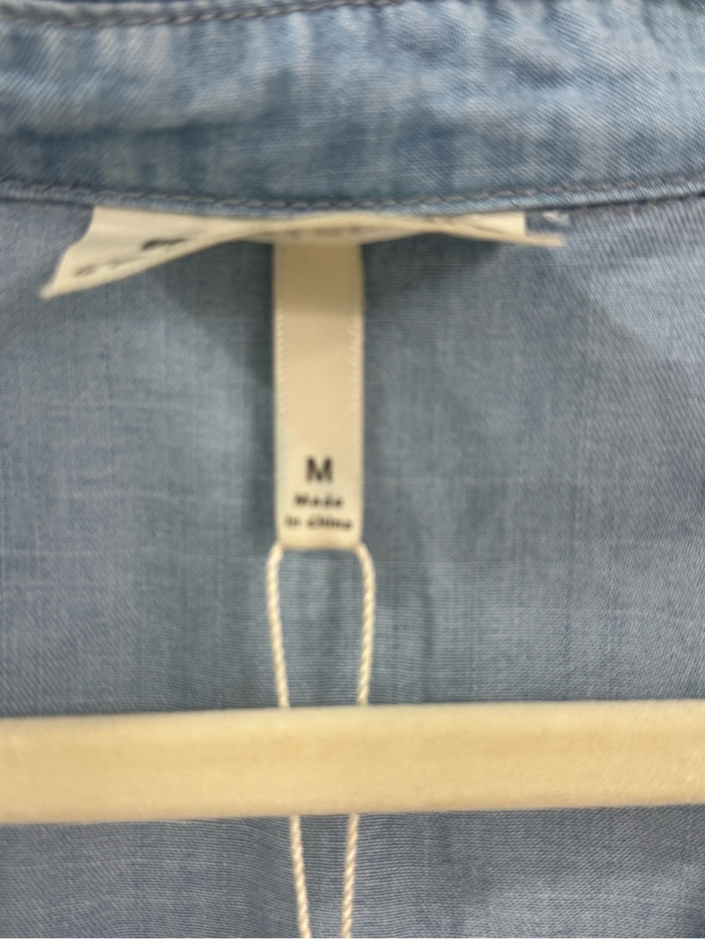 Relaxed Light Blue Button-Down Ruffle Sleeve Shirt - Picture 5 of 6